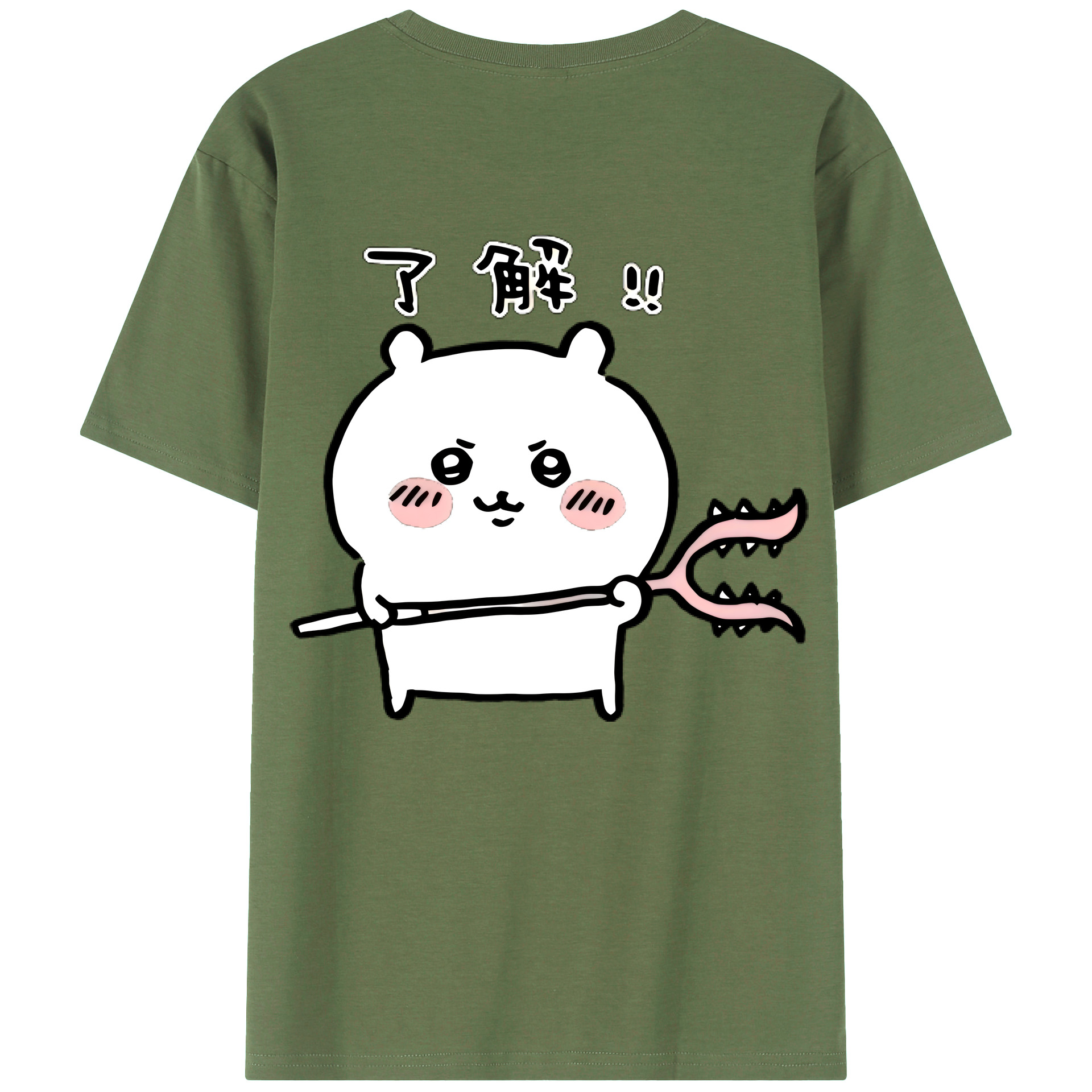 （画像用） ちいかわ ちいかわ Chii-kawa chiikawa 綿100％ メンズ半袖Tシャツ（バックプリント） 通気性